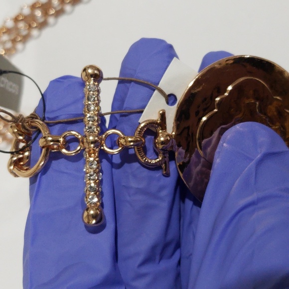 Chico's Rose Gold Crystal Convertible Necklace – Elegant Women's Fashion Jewelry - Picture 9 of 10